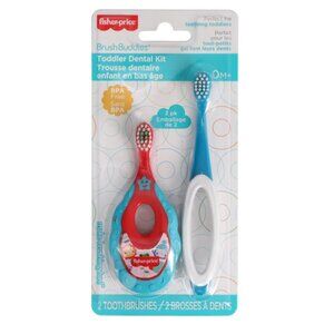Fisher-Price Brush Buddies Toddler Dental Kit 2 toothbrushes BPA Free